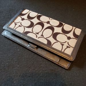 Coach black and gray checkbook cover